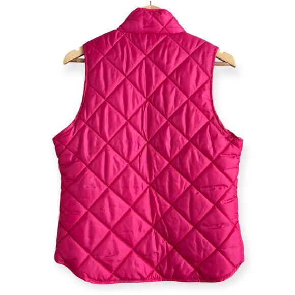 Caribbean Joe Hot Pink Quilted Puffer Vest Floral Lining Size‎ L - Picture 3 of 6